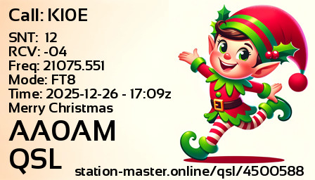 QSL Card for AA0AM QSO with KI0E