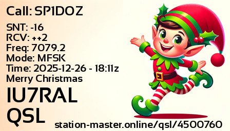 QSL Card for IU7RAL QSO with SP1DOZ