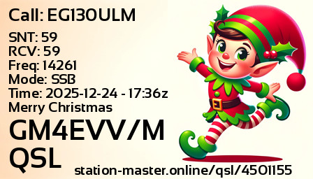 QSL Card for GM4EVV/M QSO with EG130ULM