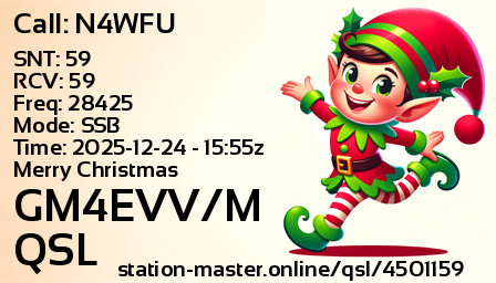 QSL Card for GM4EVV/M QSO with N4WFU