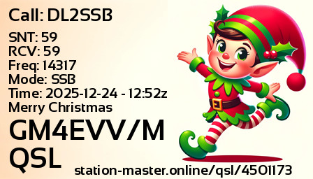 QSL Card for GM4EVV/M QSO with DL2SSB