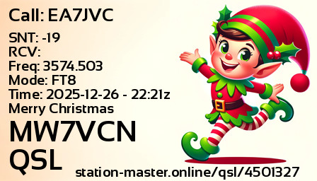 QSL Card for MW7VCN QSO with EA7JVC