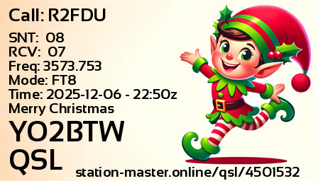 QSL Card for YO2BTW QSO with R2FDU