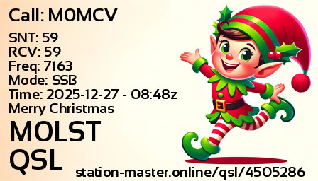 QSL Card for M0LST QSO with M0MCV