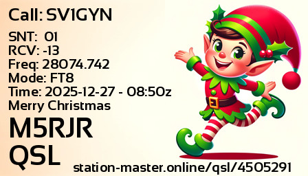 QSL Card for M5RJR QSO with SV1GYN