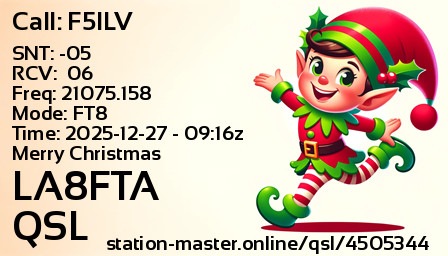 QSL Card for LA8FTA QSO with F5ILV