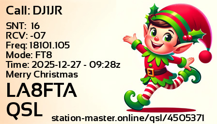 QSL Card for LA8FTA QSO with DJ1JR