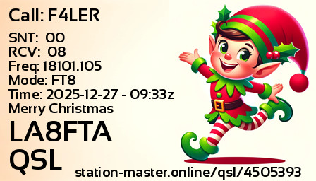 QSL Card for LA8FTA QSO with F4LER