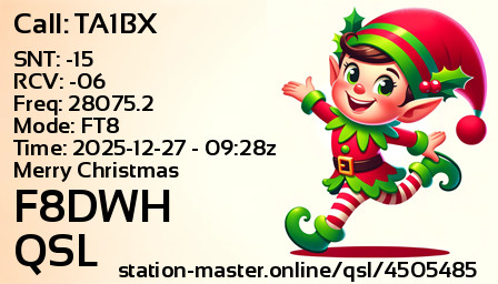 QSL Card for F8DWH QSO with TA1BX