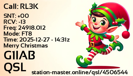 QSL Card for G1IAB QSO with RL3K