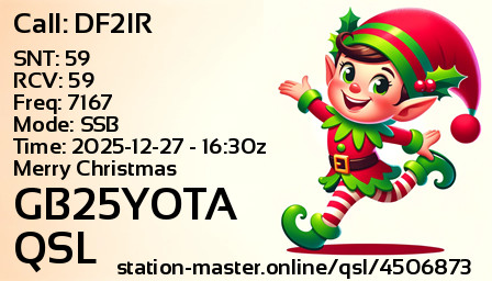 QSL Card for GB25YOTA QSO with DF2IR