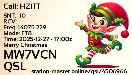 QSL Card for MW7VCN QSO with HZ1TT