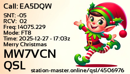 QSL Card for MW7VCN QSO with EA5DQW