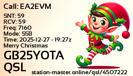QSL Card for GB25YOTA QSO with EA2EVM