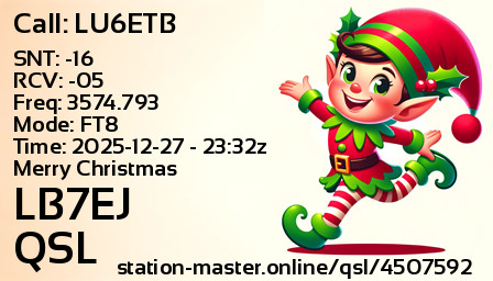 QSL Card for LB7EJ QSO with LU6ETB