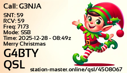 QSL Card for G4BTY QSO with G3NJA