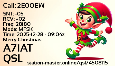 QSL Card for A71AT QSO with 2E0OEW