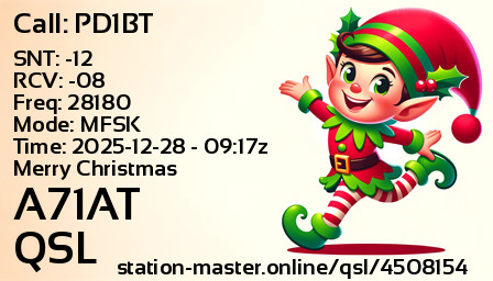 QSL Card for A71AT QSO with PD1BT