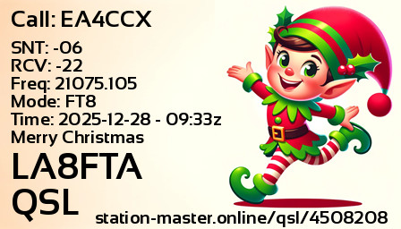 QSL Card for LA8FTA QSO with EA4CCX