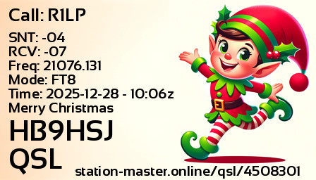 QSL Card for HB9HSJ QSO with R1LP