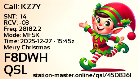 QSL Card for F8DWH QSO with KZ7Y