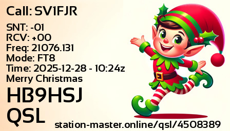 QSL Card for HB9HSJ QSO with SV1FJR