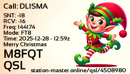 QSL Card for M8FQT QSO with DL1SMA