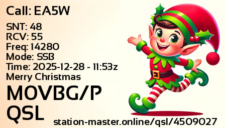 QSL Card for M0VBG/P QSO with EA5W