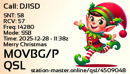 QSL Card for M0VBG/P QSO with DJ1SD