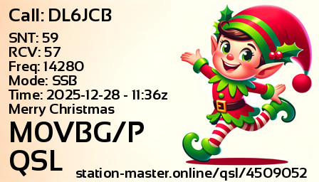 QSL Card for M0VBG/P QSO with DL6JCB