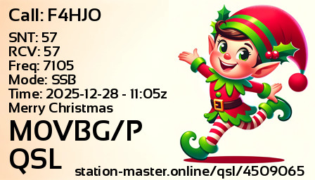 QSL Card for M0VBG/P QSO with F4HJO