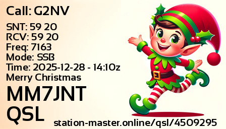 QSL Card for MM7JNT QSO with G2NV