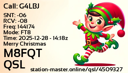 QSL Card for M8FQT QSO with G4LBJ