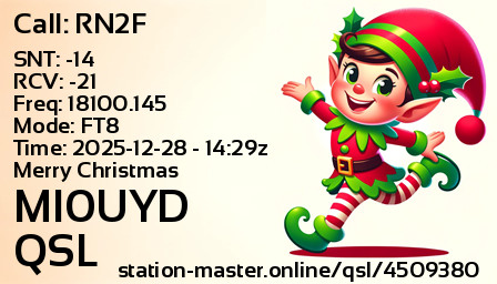 QSL Card for MI0UYD QSO with RN2F