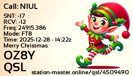 QSL Card for OZ8Y QSO with N1UL