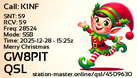 QSL Card for GW8PIT QSO with K1NF