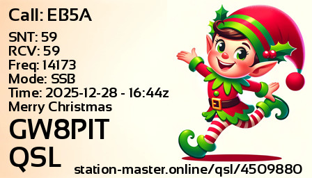 QSL Card for GW8PIT QSO with EB5A