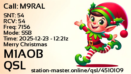 QSL Card for M1AOB QSO with M9RAL