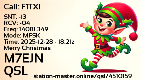 QSL Card for M7EJN QSO with F1TXI