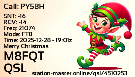 QSL Card for M8FQT QSO with PY5BH