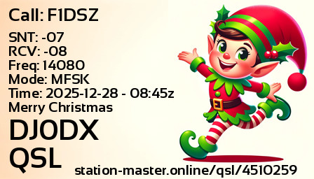 QSL Card for DJ0DX QSO with F1DSZ