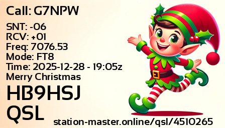 QSL Card for HB9HSJ QSO with G7NPW