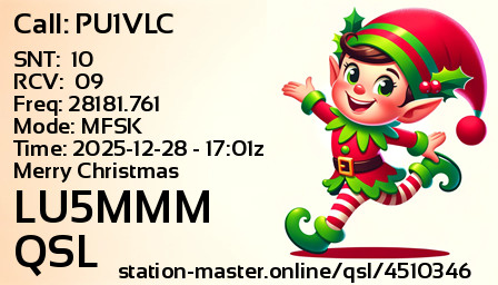 QSL Card for LU5MMM QSO with PU1VLC