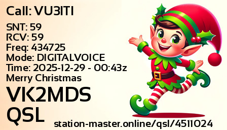 QSL Card for VK2MDS QSO with VU3ITI