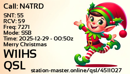 QSL Card for W1IHS QSO with N4TRD