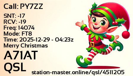QSL Card for A71AT QSO with PY7ZZ