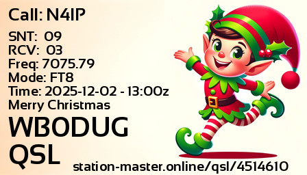 QSL Card for WB0DUG QSO with N4IP