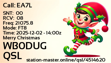 QSL Card for WB0DUG QSO with EA7L