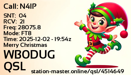 QSL Card for WB0DUG QSO with N4IP