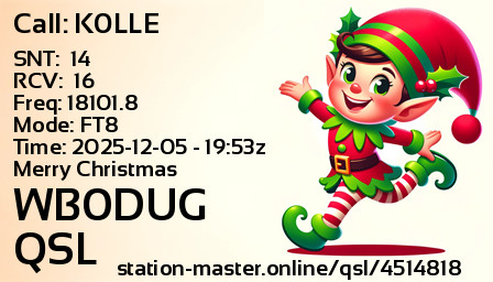 QSL Card for WB0DUG QSO with K0LLE